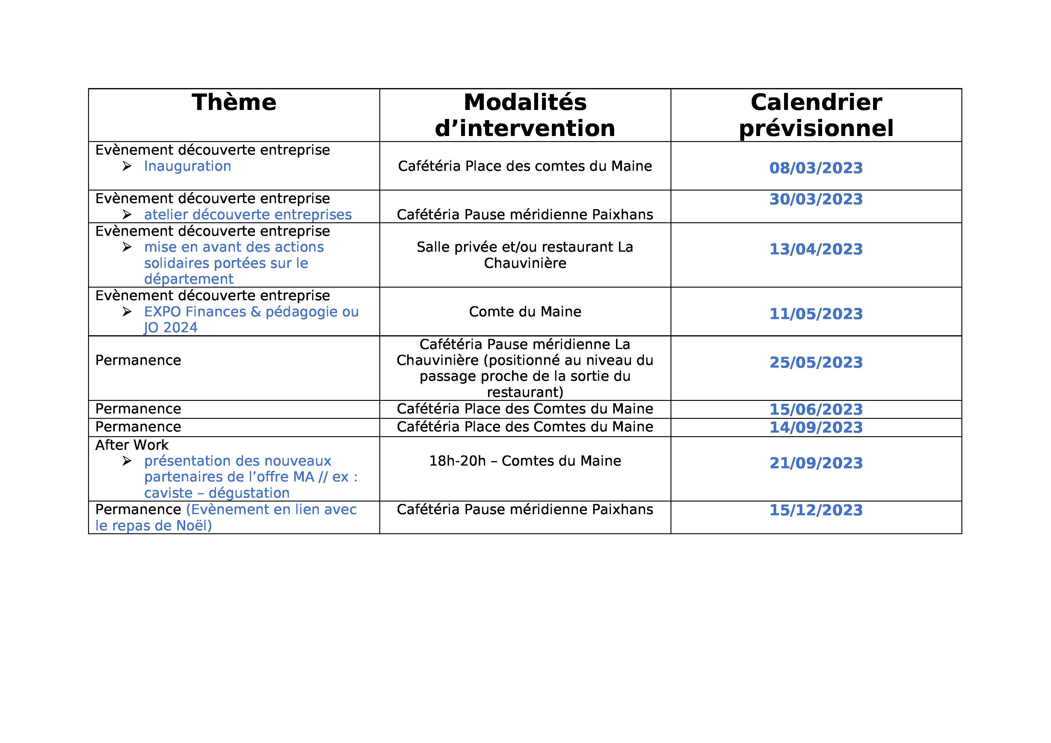 Calendrier Evenement CafetRia_0